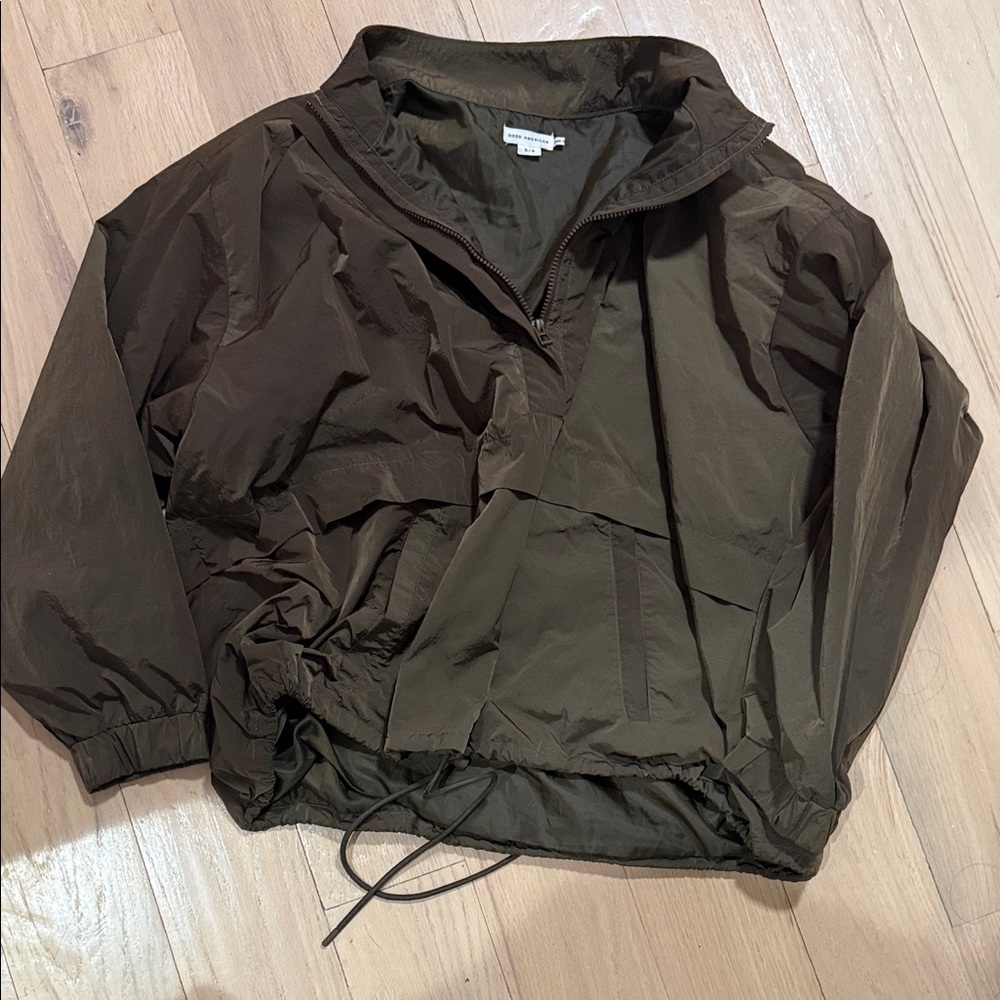 Good American Brown Windbreaker Jacket